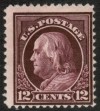  1108 US 417 1912 14 12C Franklin SLW Perf 12 MH Stamp 