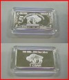  Lingote de Plata 100 Mills 999 Fine Silver 5 Gram En Capsula 