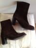  Mango Brown Suede Booties Ankle Boots Sz 4 Mango Botines de Ante Marron T 37 