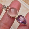  Natural Prehnite Amethyst Gems 100 Solid 925 Silver 1 3 4