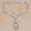  100 Solid 925 Sterling Silver Faceted Crystal Color CZ Necklace 15 3 4