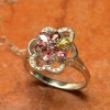  Sz 6 75 100 Solid 925 Silver Natural Faceted Tourmaline Flower Ring 