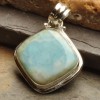  Natural Larimar Gemstone 100 Solid 925 Silver Pendant 1 1 4