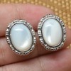  Natural Shell 100 Solid 925 Sterling Silver Stud Earrings 1 1 8