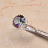  100 Solid 925 Sterling Silver Faceted Rainbow Topaz Ring Sz 8 25 