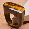  Natural Faceted Tiger Eye Gemstone Rings Size 8 5 