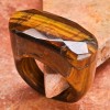  Natural Faceted Tiger's Eye Gemstone Ring Size 8 25 