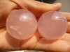  79g 2pcs Natural Rose Quartz Crystal Sphere Ball Love Healing China SF147 